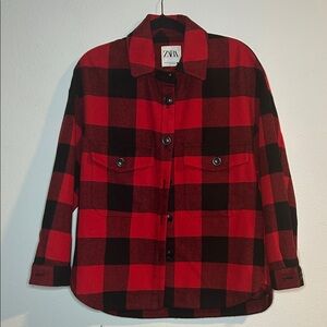 Zara Plaid Wool Blend Shacket